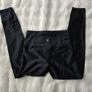 Athleta Elation Shine Lustre Faux Leather Look Leggings Black Medium